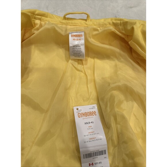 Gymboree NWT XS 3-4 Girls Coat Yellow Polka Dot Buttons 2011 Toddler Belt Kids - Picture 2 of 4